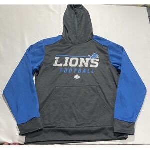 Detroit‎ Lions Hoodie Mens Medium Gray Pullover NFL Scouting Combine GIII